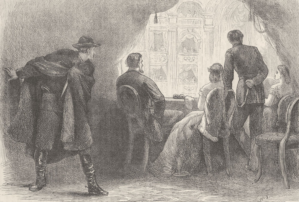 USA. Assassination of President Lincoln c1880 old antique print picture